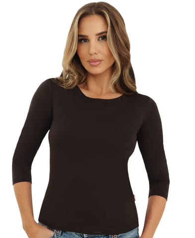 ⁨BLUZKA EMILI INA PLUS BRĄZOWY (kolor brąz, rozmiar XXL)⁩ w sklepie Wasserman.eu