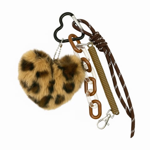 ⁨Brelok do kluczy puchate Pluszowe Serce Panterka BRL382⁩ w sklepie Wasserman.eu