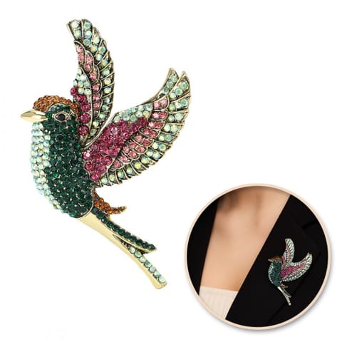 ⁨Broszka ozdobna - kolorowy ptak, cyrkonie BZ222⁩ w sklepie Wasserman.eu