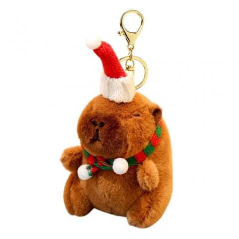 ⁨Brelok do kluczy pluszowa, Kapibara Bożonarodzeniowa 1szt. BRL380⁩ w sklepie Wasserman.eu