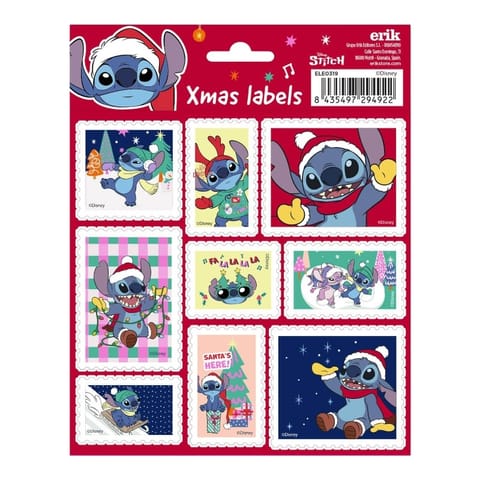 ⁨Disney Stitch - Zestaw naklejek świątecznych samoprzylepnych 18 szt.⁩ w sklepie Wasserman.eu