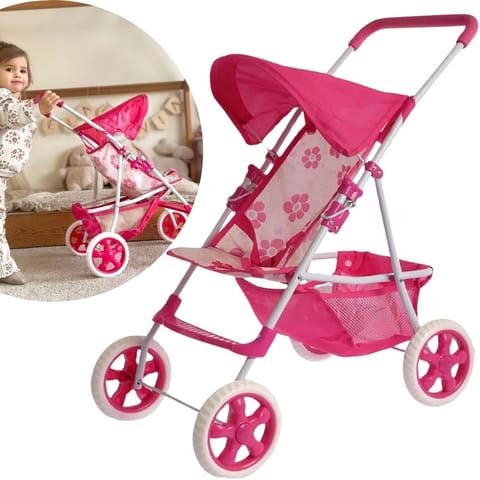 ⁨WOOPIE ROYAL Wózek dla Lalek Spacerówka w Kwiaty⁩ w sklepie Wasserman.eu