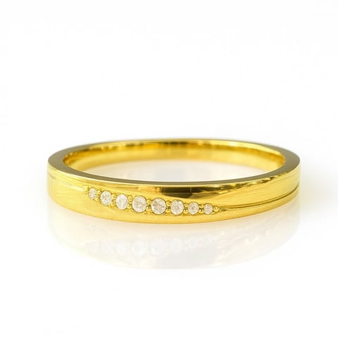 ⁨Pierścionek stal chirurgiczna platerowana złotem, z cyrkoniami PST975, Rozmiar pierścionków: US7 EU14⁩ w sklepie Wasserman.eu