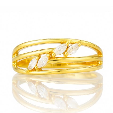 ⁨Pierścionek stal chirurgiczna platerowana złotem, z cyrkoniami PST979, Rozmiar pierścionków: US8 EU17⁩ w sklepie Wasserman.eu