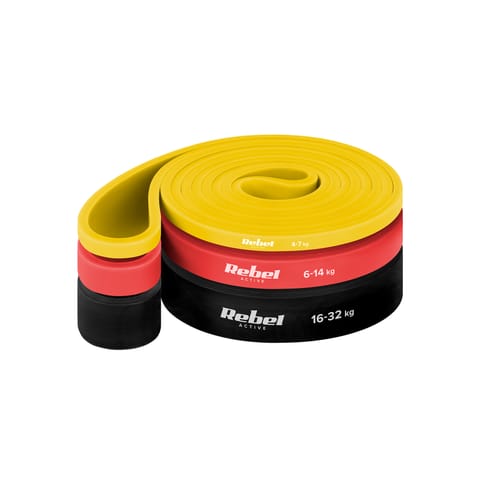 ⁨Zestaw gum do ćwiczeń TPE - Power Band PT-S3, 4-32 kg, 3 gumy TPE, REBEL ACTIVE⁩ w sklepie Wasserman.eu