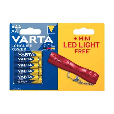 ⁨Bateria VARTA Longlife Power LR03/LR06 x4szt + latarka Mini Led Light⁩ w sklepie Wasserman.eu