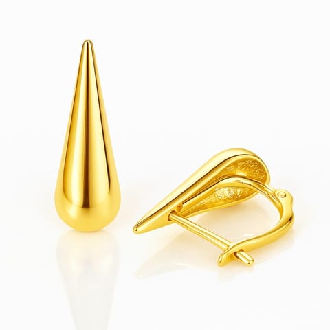 ⁨Kolczyki ze stali szlachetnej pozłacane 14k złotem, łezki KST3502⁩ w sklepie Wasserman.eu