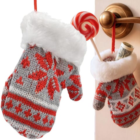 ⁨ZAWIESZKA RĘKAWICZKA NA PREZENTY 12CM SZARA⁩ w sklepie Wasserman.eu