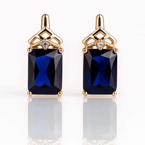 ⁨Kolczyki ze stali szlachetnej pozłacane 14k złotem, KST3497⁩ w sklepie Wasserman.eu