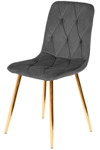 ⁨Krzesło tapicerowane BORGO VELVET DARK GREY GOLD⁩ w sklepie Wasserman.eu