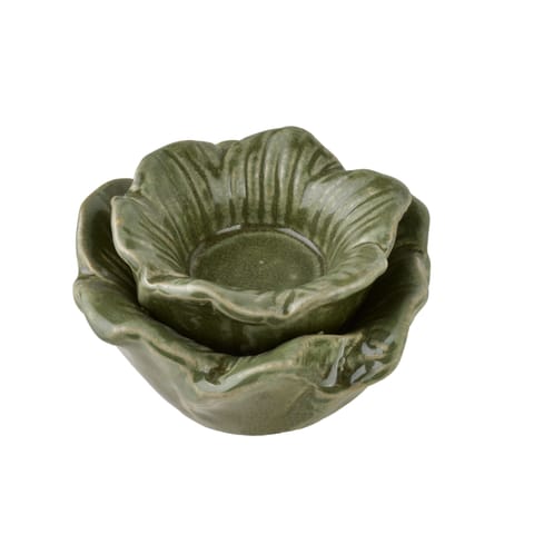 ⁨YARINE Świecznik Kwiat 11x11x6cm zielony⁩ w sklepie Wasserman.eu