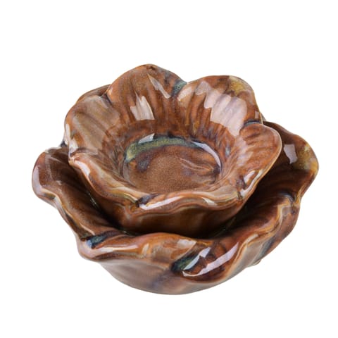 ⁨YARINE Świecznik Kwiat 11x11x6cm beżowy⁩ w sklepie Wasserman.eu