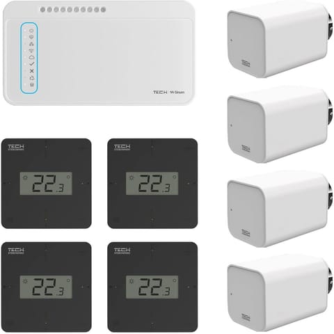 ⁨TECH STEROWNIKI Zestaw bezprzewodowej kontroli strefowej ogrzewania grzejnikowego⁩ w sklepie Wasserman.eu