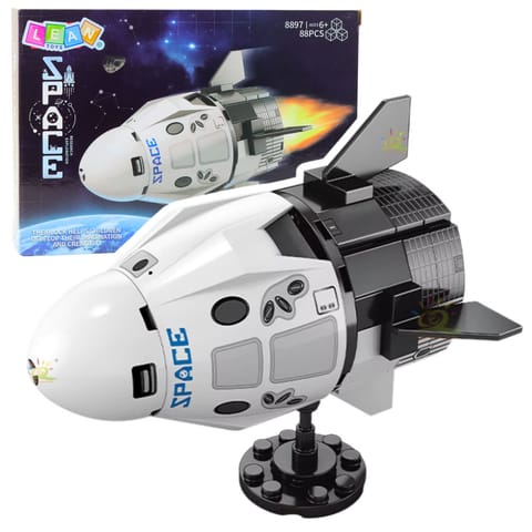 ⁨Klocki Konstrukcyjne Biały Statek Kosmiczny Podstawka 88 el.⁩ w sklepie Wasserman.eu