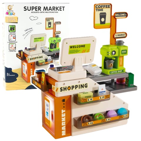 ⁨Kasa Fiskalna Sklepowa Kawiarnia Akcesoria Światła Dźwięki 70 el.⁩ w sklepie Wasserman.eu