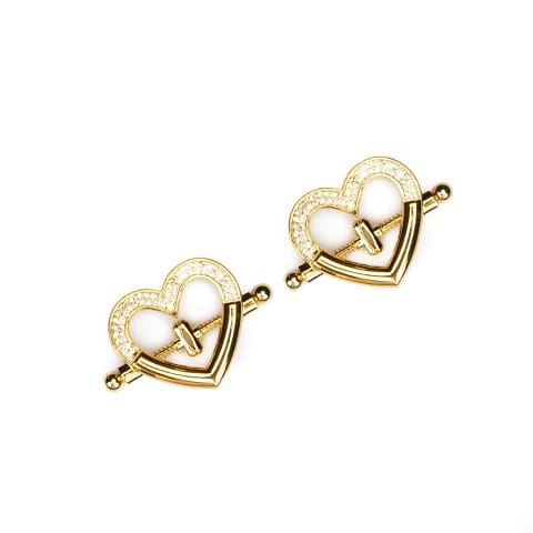 ⁨Klamerki Heart-shaped Nipple Clamps with Rhinestones Liebe Seele⁩ w sklepie Wasserman.eu