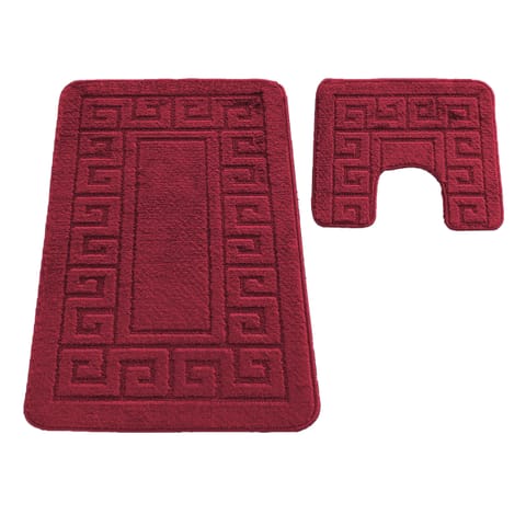 ⁨Komplet łazienkowy Montana z wycięciem Ethnic Barn Red Komplet (50 cm x 80 cm i 40 cm x 50 cm)⁩ w sklepie Wasserman.eu