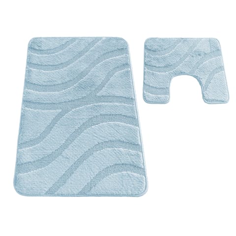 ⁨Komplet łazienkowy Montana z wycięciem Symphony Baby Blue Komplet (50 cm x 80 cm i 40 cm x 50 cm)⁩ w sklepie Wasserman.eu