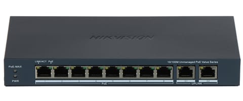 ⁨SWITCH POE DS-3E0310P-E/M(B) 8-PORTOWY Hikvision⁩ w sklepie Wasserman.eu