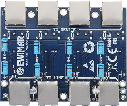 ⁨Moduł LAN z zabezpieczeniem przeciwprzepięciowym ECO z ochroną PoE EWIMAR PTF-54-ECO/PoE⁩ w sklepie Wasserman.eu