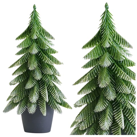 ⁨Choinka Ozdobna Dekoracyjna Sztuczna W Doniczce Srebrne Wykończenie 22 x 10 cm⁩ w sklepie Wasserman.eu