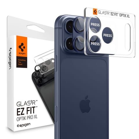 ⁨Spigen Optik Pro XL Glas.TR EZ Fit - Szkło ochronne na obiektyw iPhone 17 Pro (Blue)⁩ w sklepie Wasserman.eu
