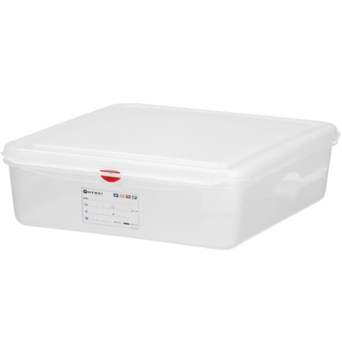 ⁨Pojemnik spożywczy GN 1/1 z etykietą pokrywką 13 l 530x325x100 mm⁩ w sklepie Wasserman.eu