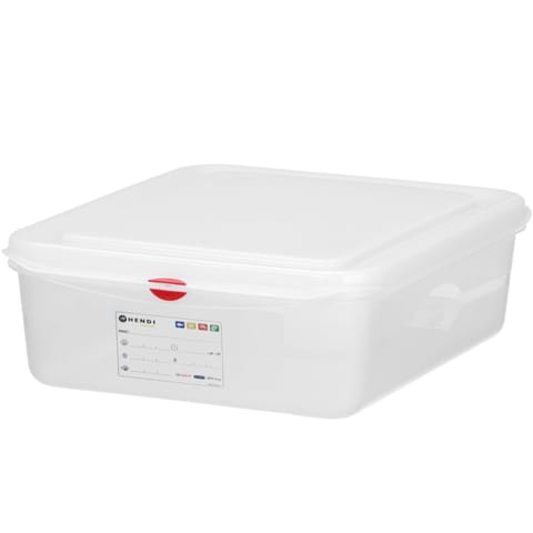 ⁨Pojemnik spożywczy GN 1/2 z etykietą pokrywką 10 l 325x265x150 mm⁩ w sklepie Wasserman.eu