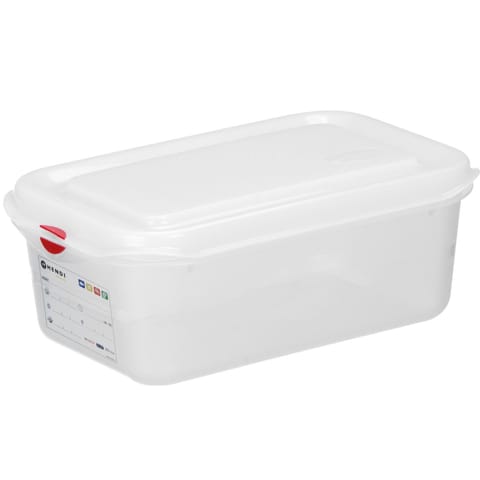 ⁨Pojemnik spożywczy GN 1/4 z etykietą pokrywką 4.3 l 265x162x150 mm⁩ w sklepie Wasserman.eu
