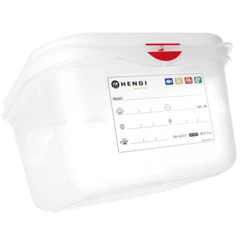 ⁨Pojemnik spożywczy GN 1/6 z etykietą pokrywką 1.7 l 176x162x100 mm⁩ w sklepie Wasserman.eu