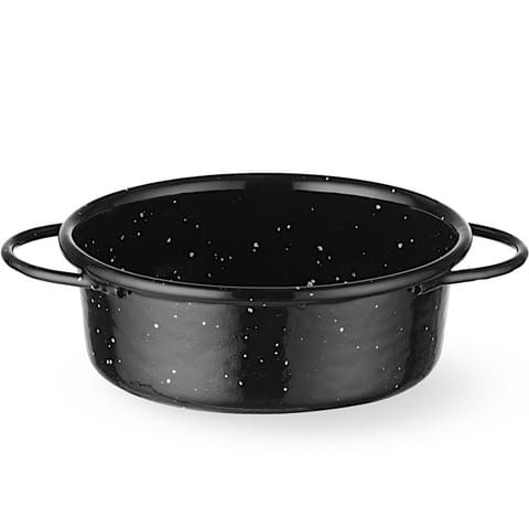 ⁨Patelnia emaliowana okrągła z uchwytami śr. 100x40 mm⁩ w sklepie Wasserman.eu