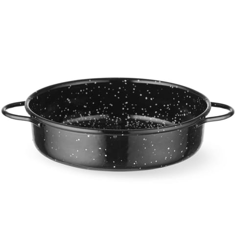 ⁨Patelnia emaliowana okrągła z uchwytami śr. 140x45 mm⁩ w sklepie Wasserman.eu