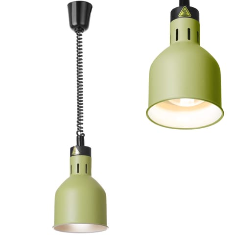 ⁨Lampa do podgrzewania potraw wisząca cylindryczna śr. 175 mm 250 W - zielona⁩ w sklepie Wasserman.eu