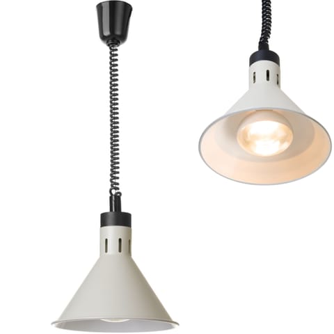 ⁨Lampa do podgrzewania potraw wisząca stożkowa śr. 275 mm 250 W - biała⁩ w sklepie Wasserman.eu