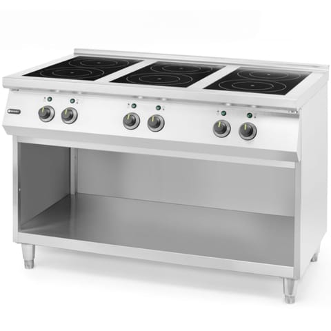 ⁨Kuchnia indukcyjna wolnostojąca 6 pól grzewczych 25500 W 120x70x89 cm⁩ w sklepie Wasserman.eu