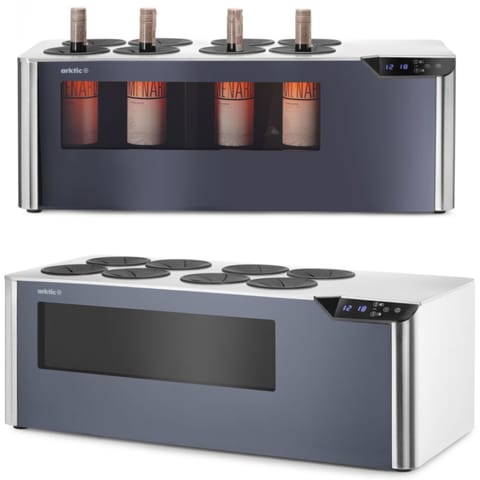 ⁨Chłodziarka do wina dwustrefowa nastawna na 8 butelek LED 60 W⁩ w sklepie Wasserman.eu