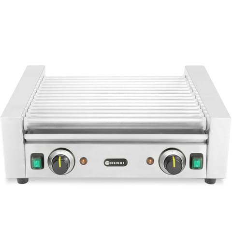 ⁨Podgrzewacz grill rolkowy do parówek hot-dogów dwustrefowy 14 rolek 45 cm 1230 W⁩ w sklepie Wasserman.eu