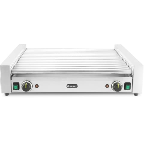 ⁨Podgrzewacz grill rolkowy do parówek hot-dogów dwustrefowy XL 14 rolek 65 cm 2000 W⁩ w sklepie Wasserman.eu