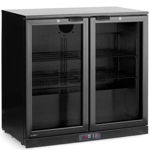 ⁨Lodówka chłodziarka barowa na napoje 2-drzwiowa LED 158 l 160 W 90x53x87 cm⁩ w sklepie Wasserman.eu