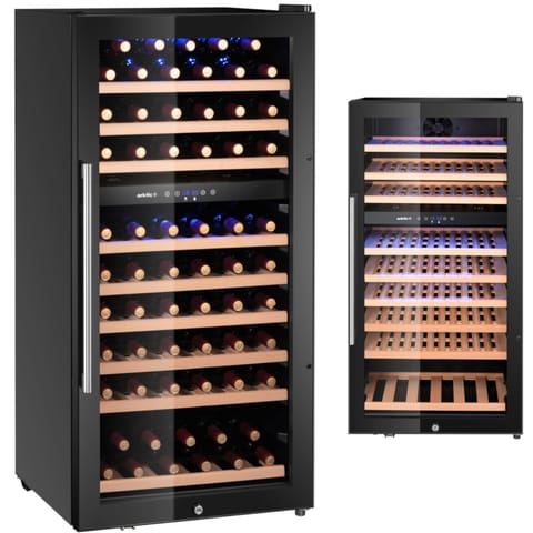 ⁨Lodówka chłodziarka do wina 2-strefowa na 91 butelek 230 l 590x595x1215 mm⁩ w sklepie Wasserman.eu