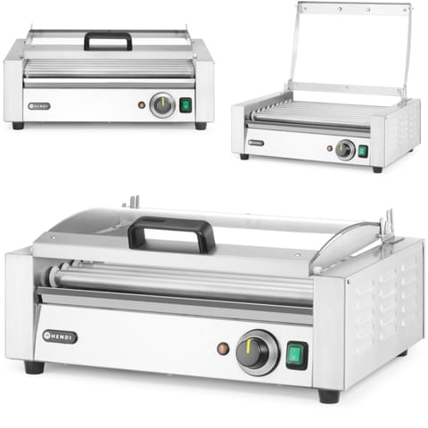 ⁨Podgrzewacz rolkowy do parówek hot-dogów z pokrywą 9 rolek 45 cm 790 W⁩ w sklepie Wasserman.eu