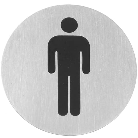 ⁨Self-adhesive information plate for WC doors MEN stainless steel diameter 75mm - Hendi 663608⁩ at Wasserman.eu