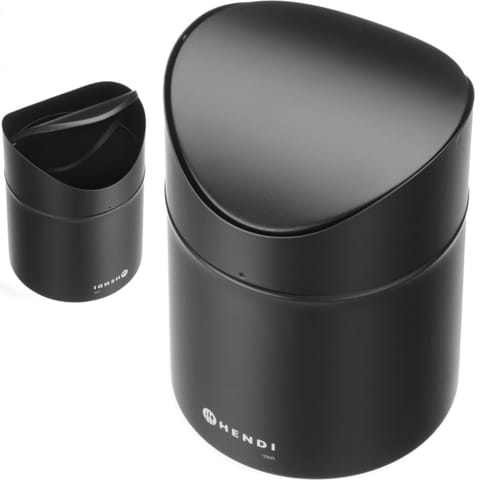 ⁨Śmietniczka kosz stołowy z uchylną pokrywą 1.2 l - czarny⁩ w sklepie Wasserman.eu