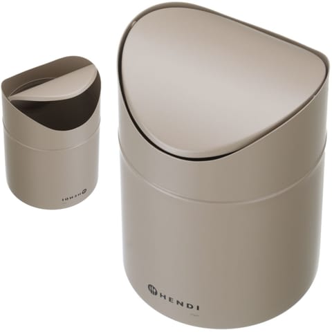 ⁨Śmietniczka kosz stołowy z uchylną pokrywą 1.2 l - beżowy⁩ w sklepie Wasserman.eu