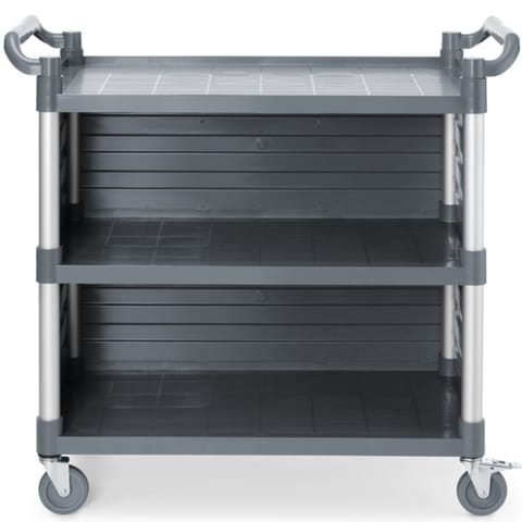 ⁨Wózek kelnerski serwisowy z bocznymi panelami do 150 kg 3-półki 842x486 mm⁩ w sklepie Wasserman.eu