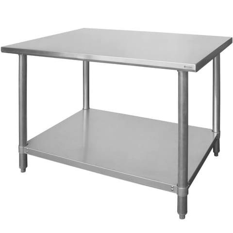 ⁨Stół centralny z półką skręcany Budget Line - 120x60x85 cm⁩ w sklepie Wasserman.eu