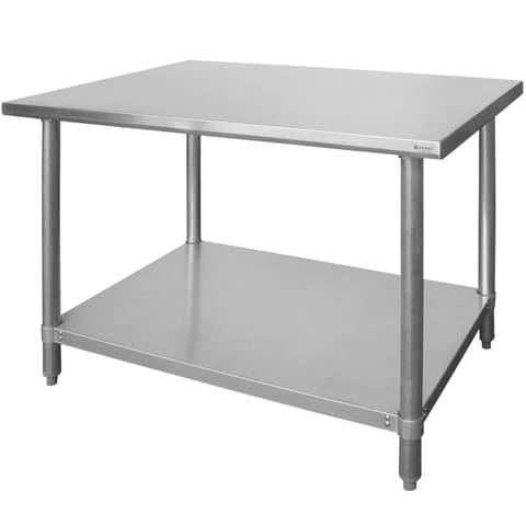 ⁨Stół centralny z półką skręcany Budget Line - 140x60x85 cm⁩ w sklepie Wasserman.eu