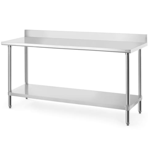 ⁨Stół przyścienny z półką rantem skręcany Budget Line 120x60x95 cm⁩ w sklepie Wasserman.eu