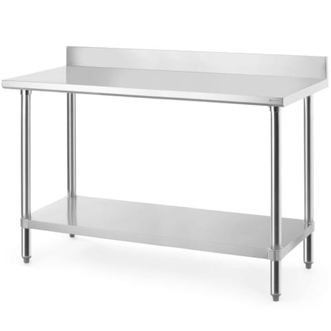 ⁨Stół przyścienny z półką rantem skręcany Budget Line 140x60x95 cm⁩ w sklepie Wasserman.eu