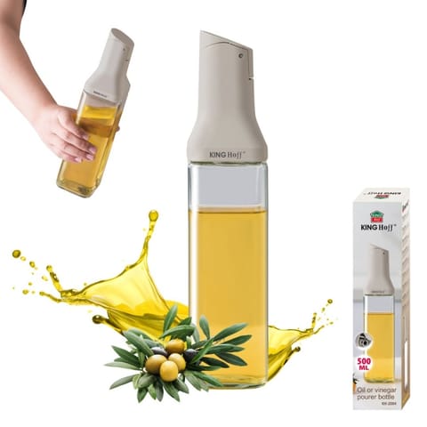 ⁨SZKLANA BUTELKA 500ml Z NALEWAKIEM DO OCTU I OLIWY KINGHOFF KH-2004⁩ w sklepie Wasserman.eu